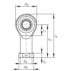 桿端軸承 GIKSR18-PS, 根據(jù) DIN ISO 12 240-4 標準，特種鋼材料，帶右旋內(nèi)螺紋，免維護