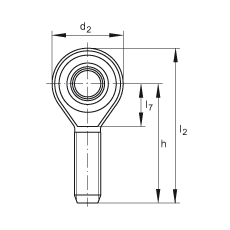 桿端軸承 GAKSR20-PS, 根據(jù) DIN ISO 12 240-4 標準，特種鋼材料，帶右旋外螺紋，免維護