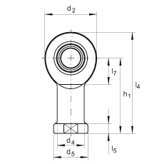 桿端軸承 GIL8-DO, 根據(jù) DIN ISO 12 240-4 標準，帶左旋內(nèi)螺紋，需維護