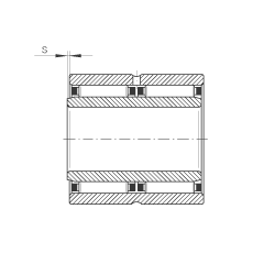 滾針軸承 NAO25X42X32-ZW-ASR1, 無擋邊，雙列