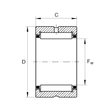 滾針軸承 NCS3624, 機(jī)加工滾道，根據(jù) ABMA 18.2 - 1982，英制