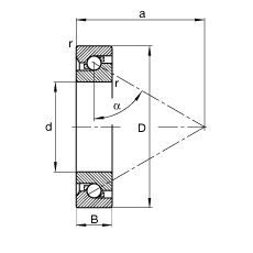 推力角接觸球軸承 BSB055120-T, 單向，接觸角 α = 60°，限制公差