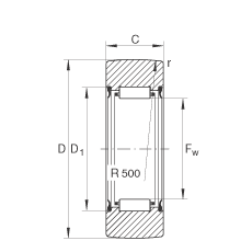 支撐型滾輪 RNA2200-2RSR, 無(wú)軸向引導(dǎo)，兩側(cè)唇密封
