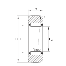 支撐型滾輪 RSTO10, 無軸向引導(dǎo)，外圈無擋邊