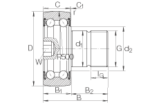 螺栓型滾輪 KR5206-2RS, 雙列，兩側(cè)唇密封