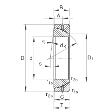 角接觸關(guān)節(jié)軸承 GE45-SX, 根據(jù) DIN ISO 12 240-2 標(biāo)準(zhǔn)，需維護(hù)