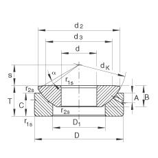 推力關(guān)節(jié)軸承 GE100-AX, 根據(jù) DIN ISO 12 240-3 標(biāo)準(zhǔn)，需維護(hù)
