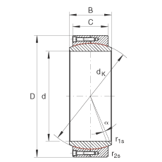 大的關(guān)節(jié)軸承 GE900-DW, 根據(jù) DIN ISO 12 240-1 標準，免維護
