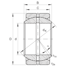 關(guān)節(jié)軸承 GE25-ZO, 根據(jù) DIN ISO 12 240-1 標(biāo)準(zhǔn)，英制尺寸，需維護
