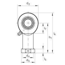 桿端軸承 GIL50-DO-2RS, 根據(jù) DIN ISO 12 240-4 標(biāo)準(zhǔn)，帶左旋內(nèi)螺紋，需維護，兩側(cè)唇密封