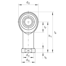 桿端軸承 GIKL5-PW, 根據(jù) DIN ISO 12 240-4 標(biāo)準(zhǔn)，帶左旋內(nèi)螺紋，需維護(hù)