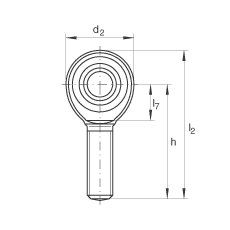 桿端軸承 GAKL8-PW, 根據(jù) DIN ISO 12 240-4 標(biāo)準(zhǔn)，帶左旋外螺紋，需維護(hù)