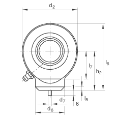 液壓桿端軸承 GK70-DO, 根據(jù) DIN ISO 12 240 標(biāo)準(zhǔn)，帶焊接面，需維護(hù)
