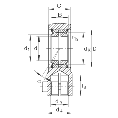 液壓桿端軸承 GIHRK40-DO, 根據(jù) DIN ISO 12 240-4 標(biāo)準(zhǔn)，帶右旋螺紋夾緊裝置，需維護(hù)