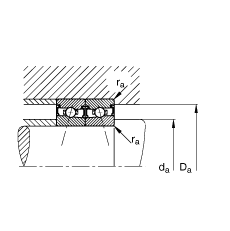 主軸軸承 HSS7013-E-T-P4S, 調(diào)節(jié)，成對(duì)安裝，接觸角 α = 25°，兩側(cè)唇密封，非接觸，限制公差