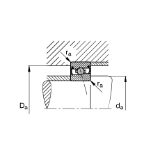 主軸軸承 HCS71912-E-T-P4S, 調節(jié)，成對或單元安裝，接觸角 α = 25°，兩側唇密封，非接觸，限制公差