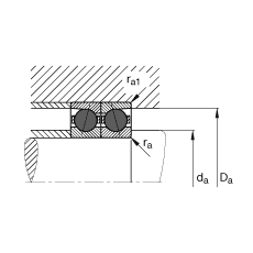 主軸軸承 HCB7200-C-T-P4S, 調(diào)節(jié)，成對或單元安裝，接觸角 α = 15°，陶瓷球，限制公差
