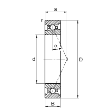 主軸軸承 HS71919-E-T-P4S, 調(diào)節(jié)，成對或單元安裝，接觸角 α = 25°，限制公差