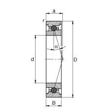 主軸軸承 HC71911-C-T-P4S, 調(diào)節(jié)，成對或單元安裝，接觸角 α = 15°，陶瓷球，限制公差