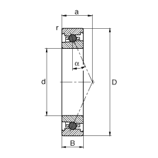 主軸軸承 HC71917-E-T-P4S, 調(diào)節(jié)，成對或單元安裝，接觸角 α = 25°，陶瓷球，限制公差
