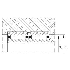 滾針軸承 NAO25X42X32-ZW-ASR1, 無擋邊，雙列