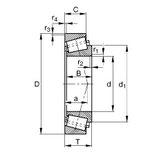 圓錐滾子軸承 32230-A, 根據(jù) DIN ISO 355 / DIN 720 標(biāo)準(zhǔn)的主要尺寸，可分離，調(diào)節(jié)或成對