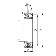 調(diào)心滾子軸承 24064-B-K30-MB, 根據(jù) DIN 635-2 標(biāo)準(zhǔn)的主要尺寸, 錐孔，錐度 1:30